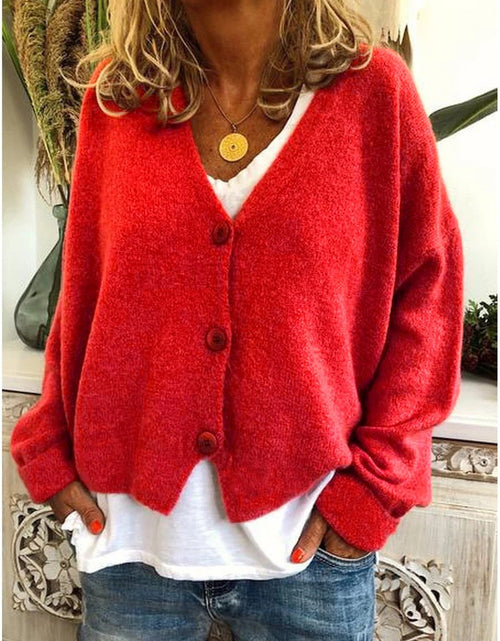 Load image into Gallery viewer, Women Sweaters Cardigan Solid Bright Color Autumn Winter Long Sleeve
