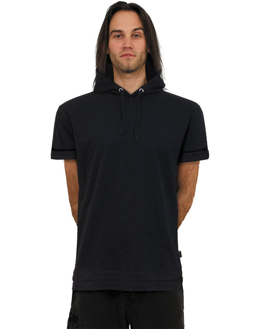 Load image into Gallery viewer, URBAN FASHION - Fine Cotton T-shirt Hoody Black
