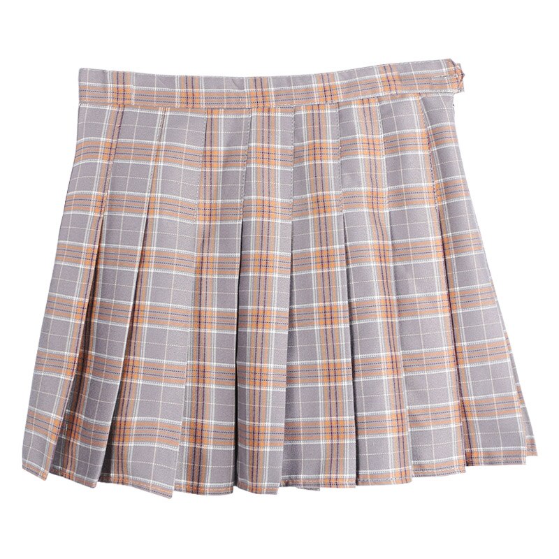 Plaid Sweet Pleated Skirts Preppy faldas A