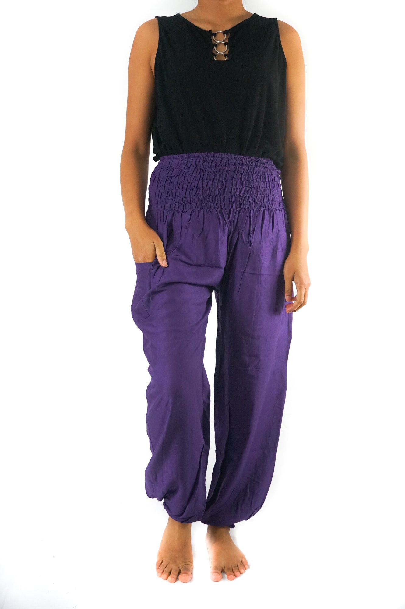 Purple Women Boho Pants Hippie Pants Yoga Pants Harem