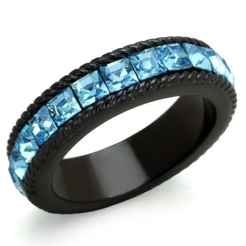 Load image into Gallery viewer, TK1867 - IP Black(Ion Plating) Stainless Steel Ring with Top Grade
